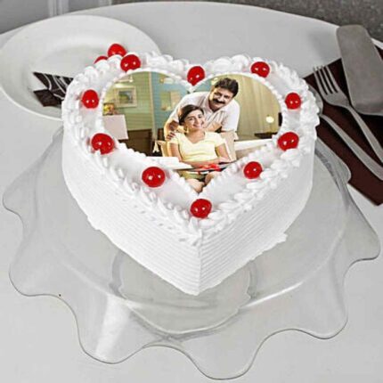 Pineapple Heart shape photo cake