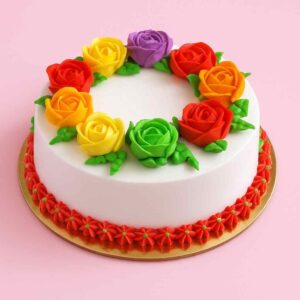 Rainbow Roses Theme Cake