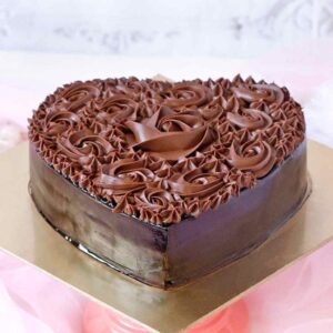 Heart-Shaped Chocolate Rose Cake